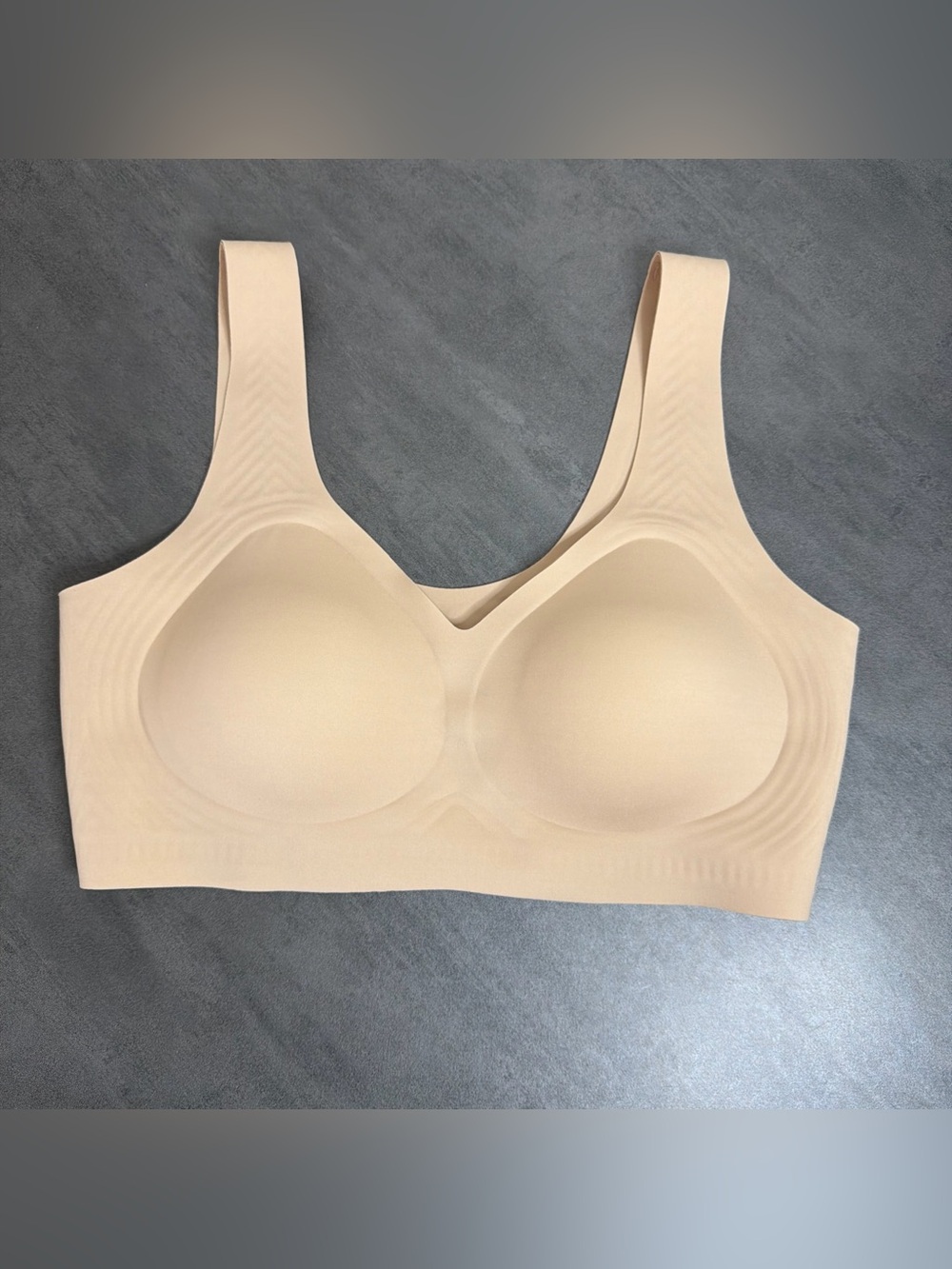 NEW SHECURVE Supportive Wireless Bra, Size Large Tan She Curve Bra #197